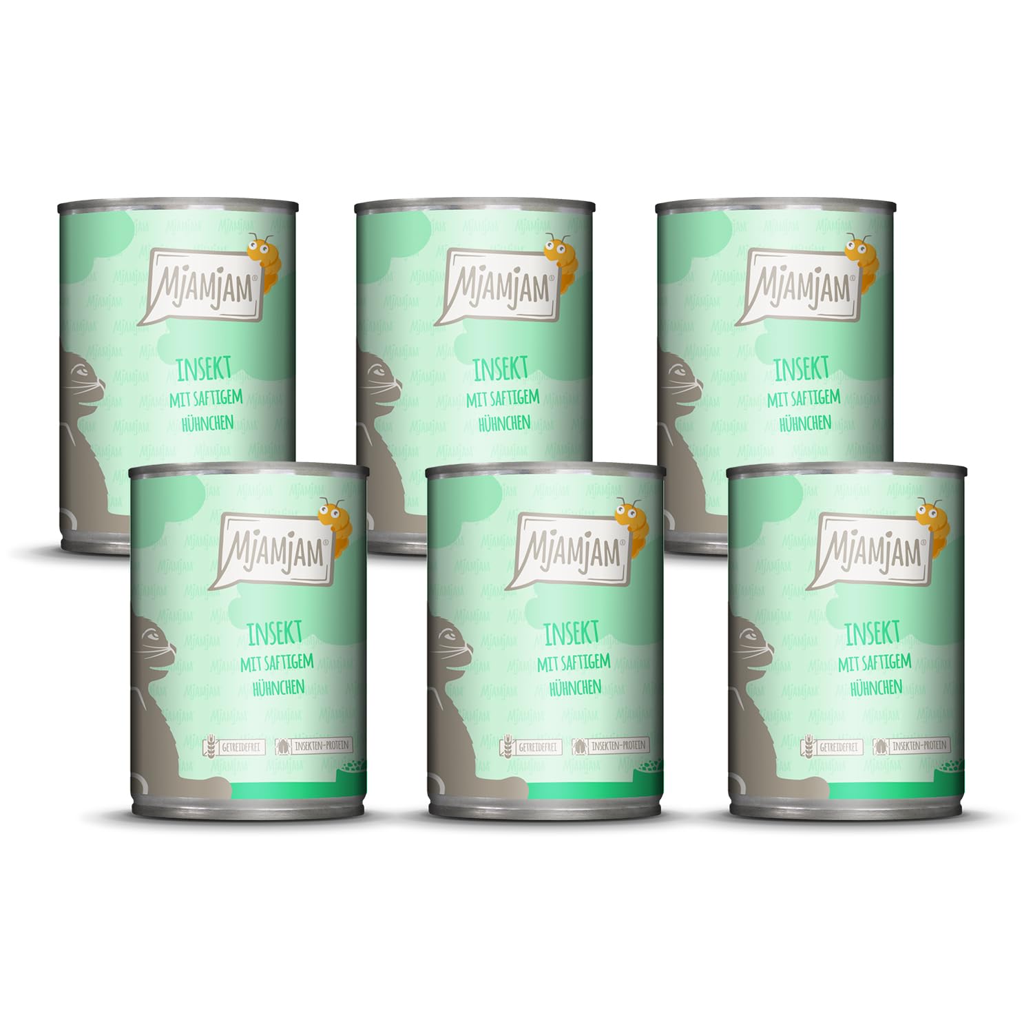 mjamjam-premium-nassfutter-f-r-katzen-insekt-mit-h-hnchen-6-x-400-g-getreidefrei image 1
