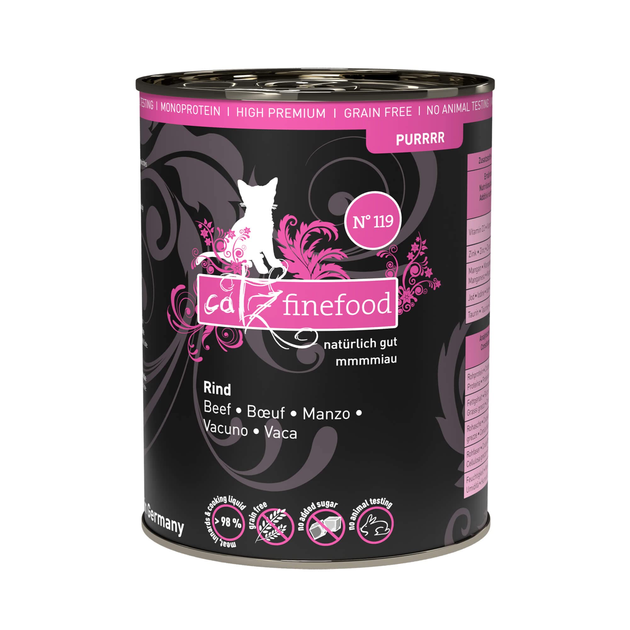 catz-finefood-purrrr-rind-monoprotein-n-119-katzenfutter-nass-6x400g image 1