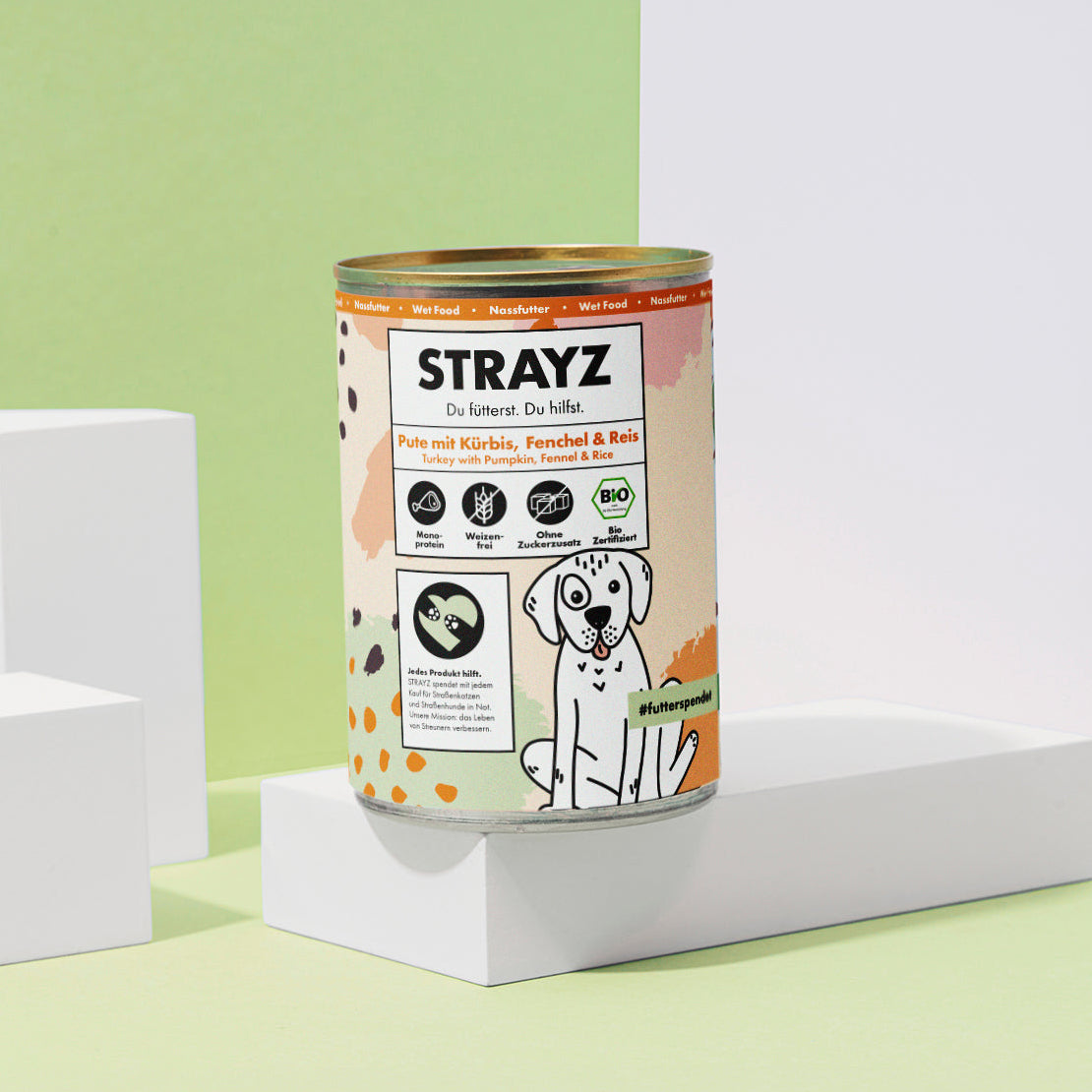 strayz-bio-hunde-nassfutter-pute-mit-k-rbis-fenchel-reis image 1