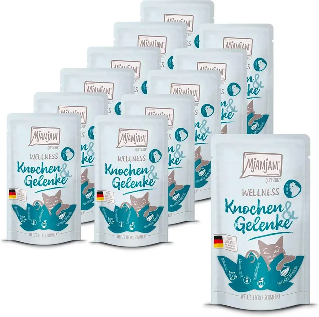 mjamjam-wellness-knochen-gelenke-huhn-f-r-katzen-12x125g-getreidefrei image 1