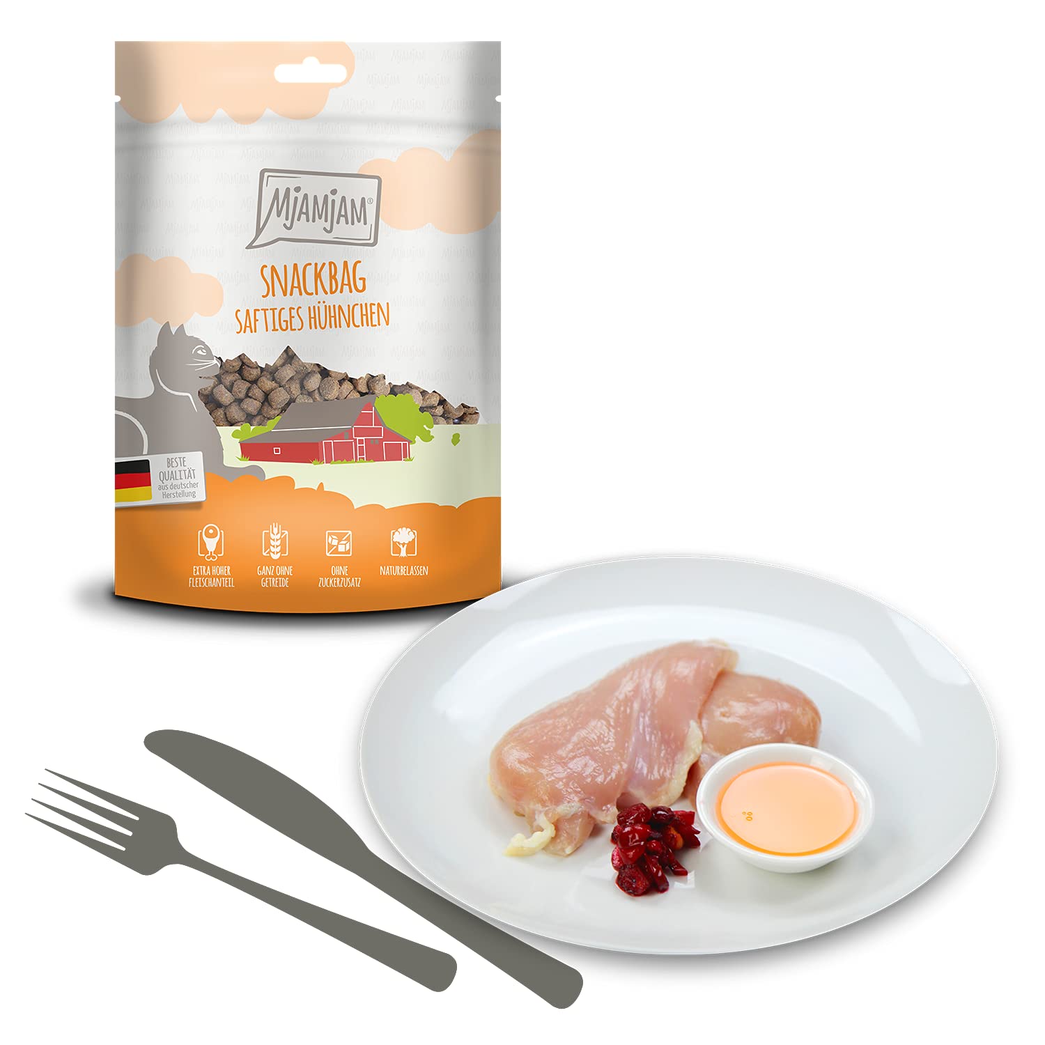 mjamjam-snackbag-saftiges-h-hnchen-katzensnack-1-x-125-g image 2