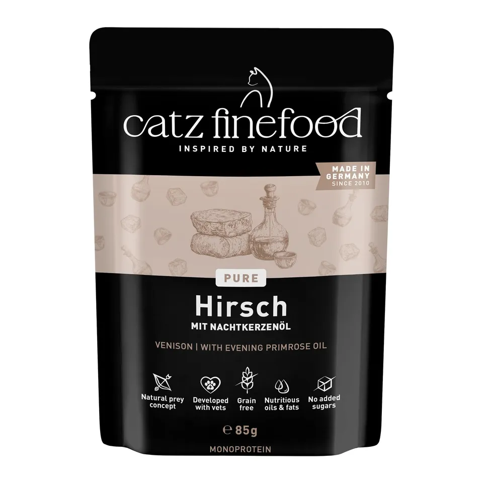 catz-finefood-purrrr-n-121-hirsch-monoprotein-katzen-nassfutter-16-x-85-g image 1