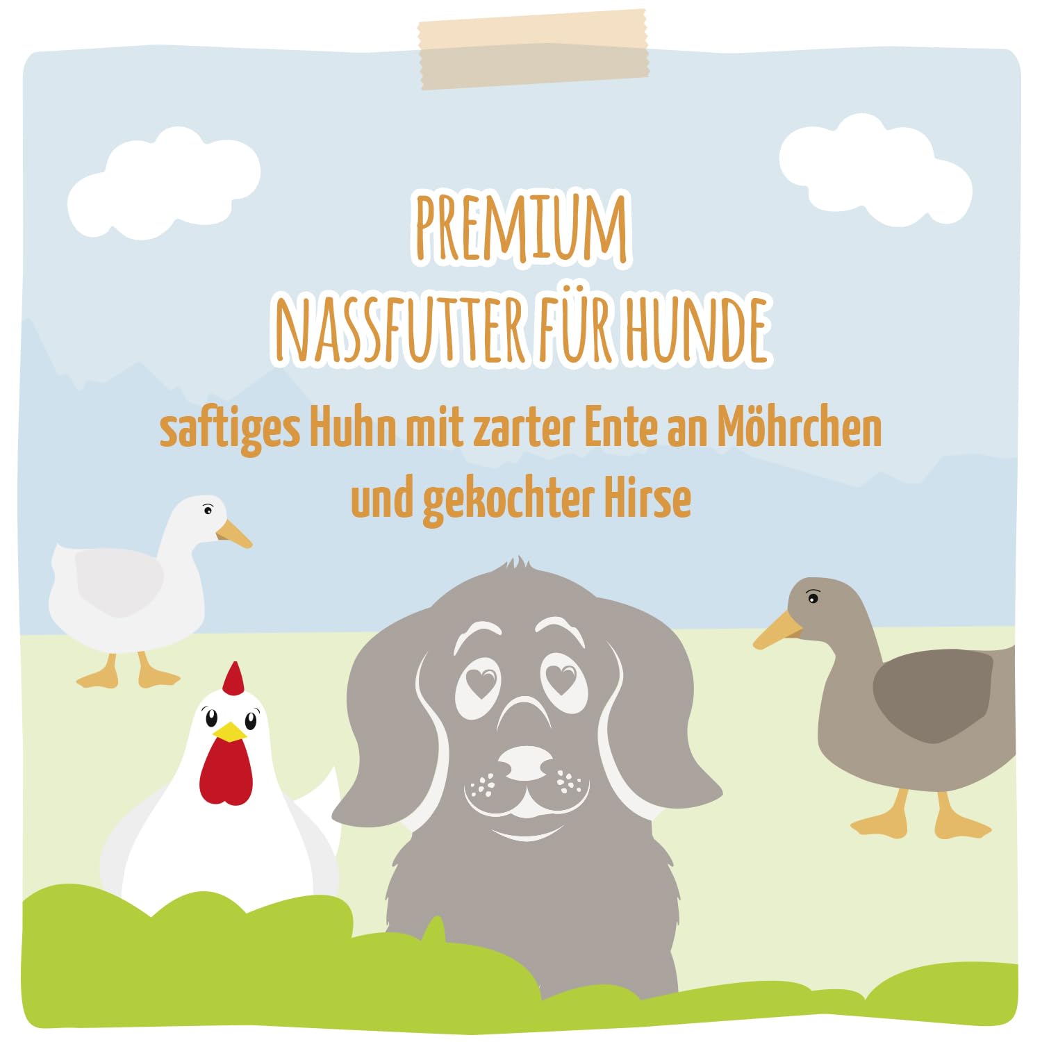 mjamjam-premium-nassfutter-f-r-hunde-huhn-mit-ente-m-hrchen-hirse-6er-pack-6-x-8 image 6