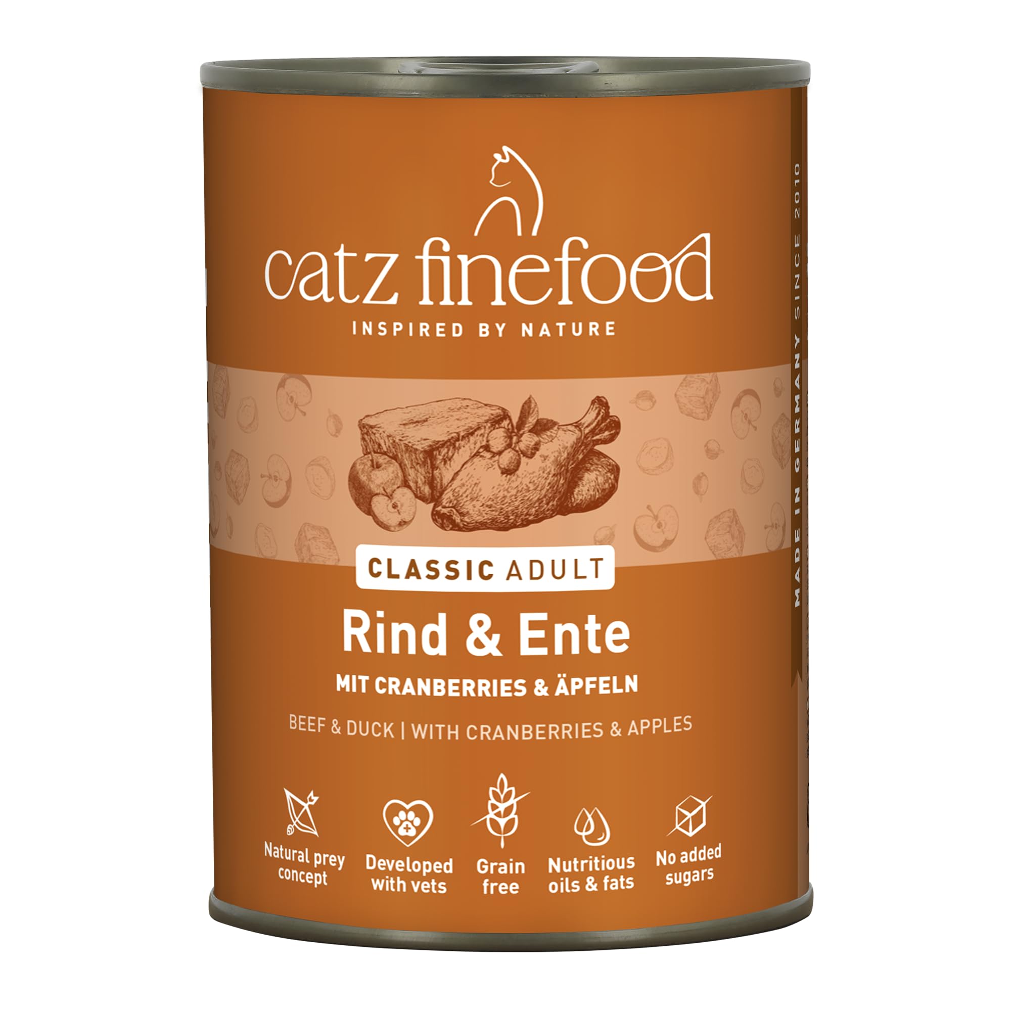 catz-finefood-n-23-rind-ente-katzen-nassfutter-6-x-400-g-mit-cranberries image 1