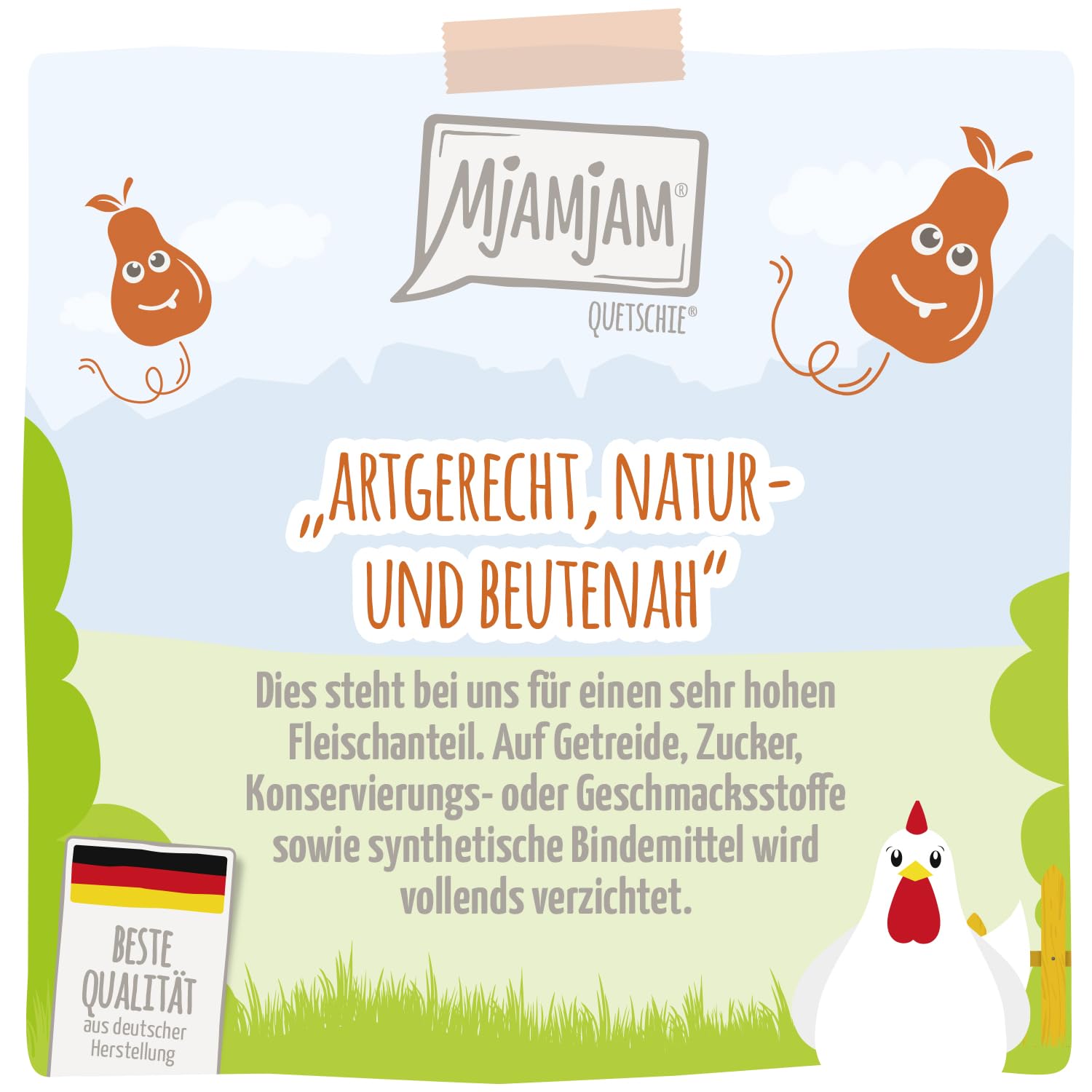 mjamjam-leckere-mahlzeiten-premium-nassfutter-f-r-katzen-h-hnchen-mit-birne-6-x- image 2