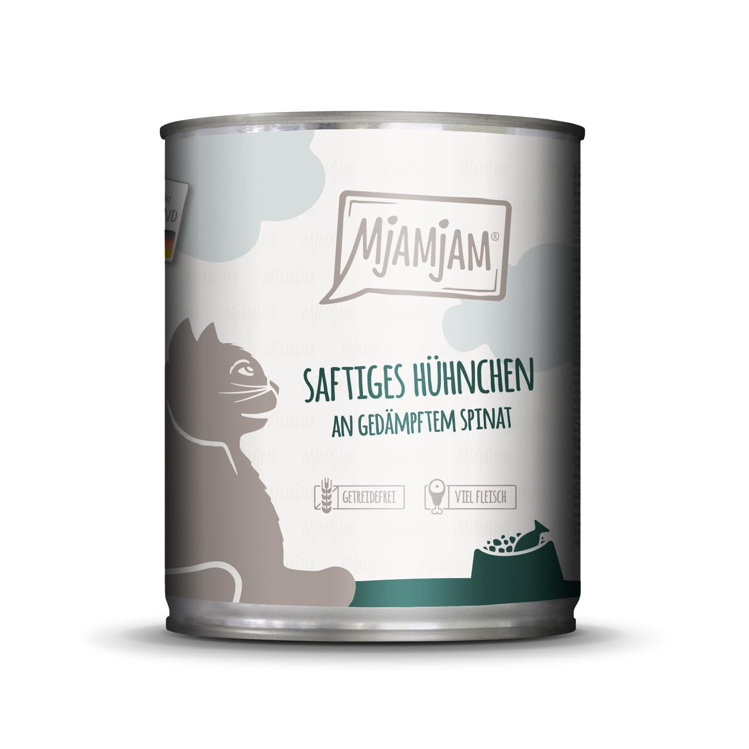 mjamjam-premium-nassfutter-f-r-katzen-saftiges-h-hnchen-an-spinat-6-x-800-g image 1
