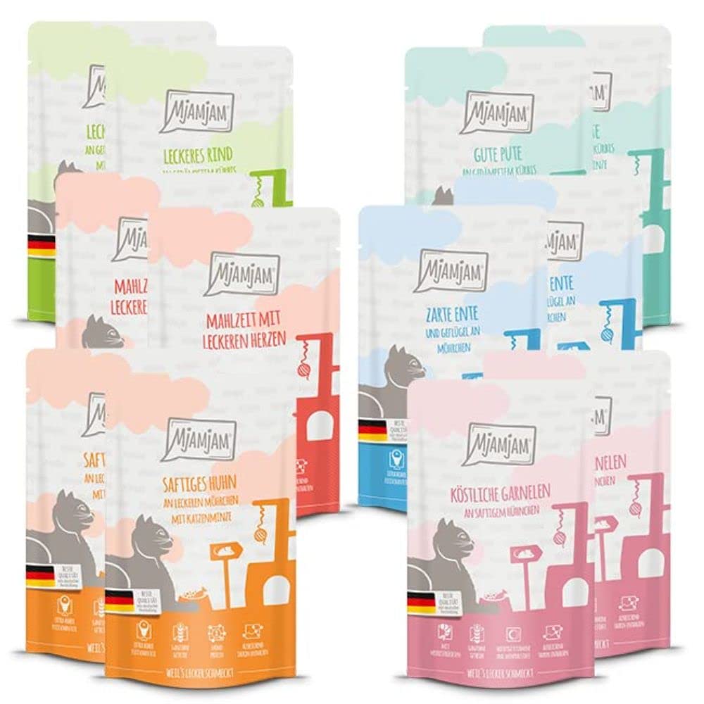 mjamjam-premium-nassfutter-f-r-katzen-probierpaket-getreidefrei-12er-pack-12-x-1 image 1