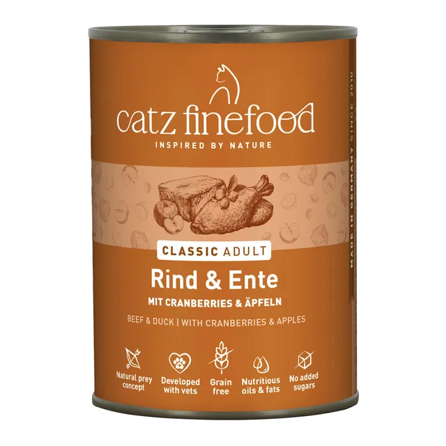 catz-finefood-n-23-rind-ente-katzen-nassfutter-6-x-400-g-mit-cranberries image 1
