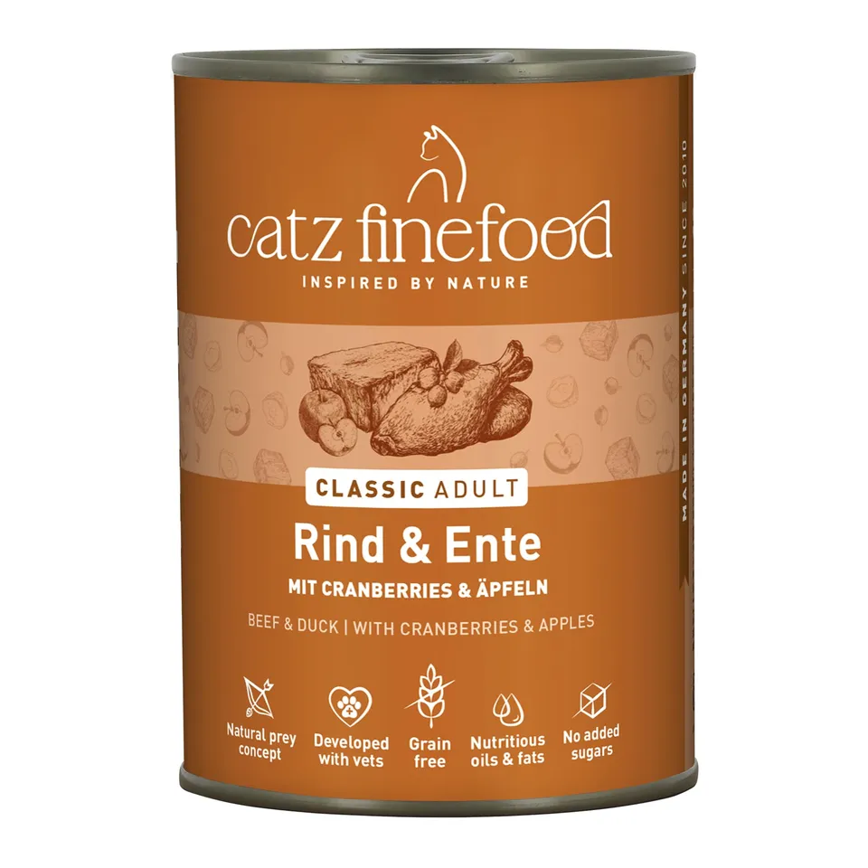 catz-finefood-n-23-rind-ente-katzen-nassfutter-6-x-400-g-mit-cranberries image 1