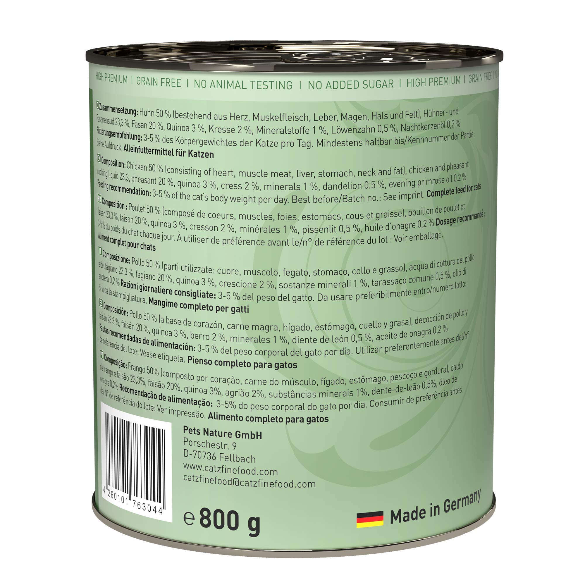 catz-finefood-classic-n-15-premium-nassfutter-f-r-katzen-huhn-fasan-6-x-800g image 2