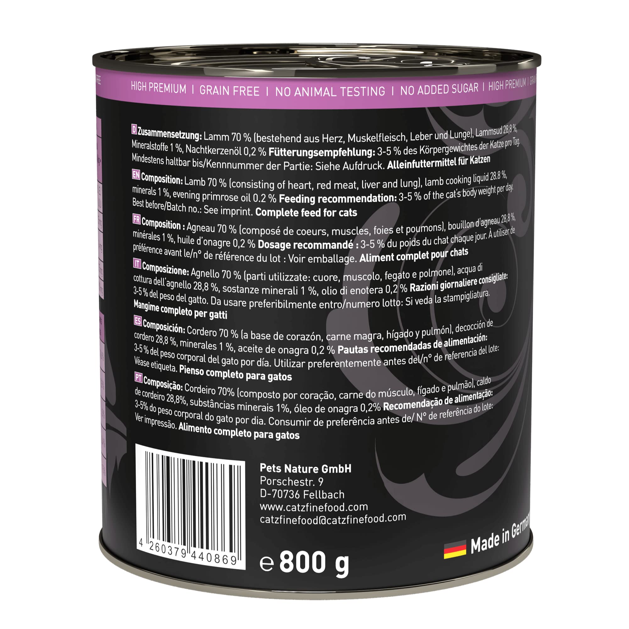 catz-finefood-purrrr-n-111-lamm-monoprotein-katzen-nassfutter-6x800g image 3