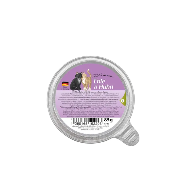 granatapet-filet-la-carte-ente-huhn-katzenfutter-nass-6x85g image 1