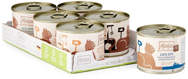 mjamjam-purer-fleischgenuss-mixpaket-v-katzen-nassfutter-6-x-200-g image 1