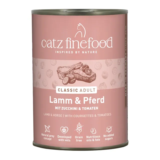 catz-finefood-n-19-lamm-pferd-katzen-nassfutter-6-x-400-g-mit-zucchini image 1