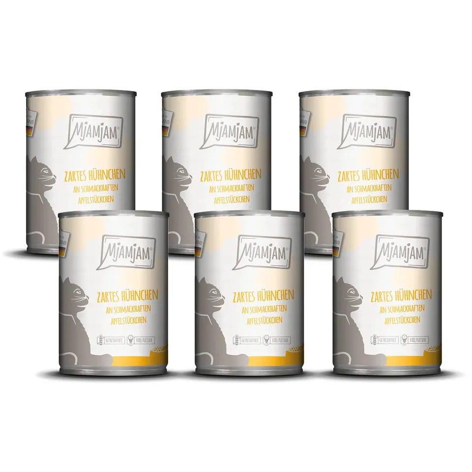 mjamjam-leckere-mahlzeiten-premium-nassfutter-f-r-katzen-zartes-h-hnchen-mit-apf image 1