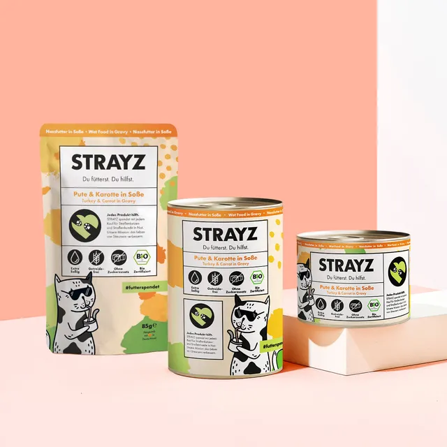 strayz-pute-karotte-in-so-e-bio-katzen-nassfutter image 1