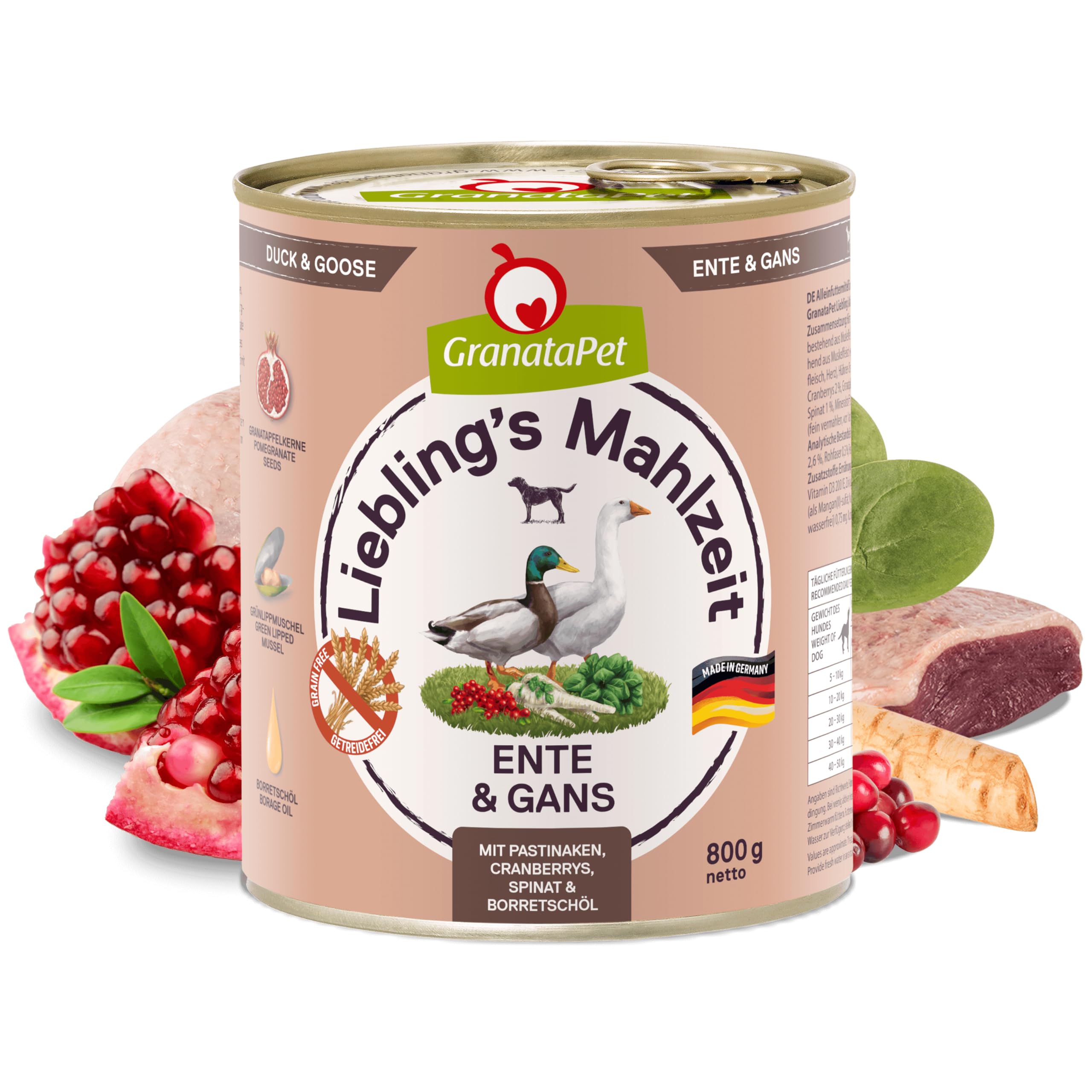 granatapet-liebling-s-mahlzeit-hundenassfutter-ente-gans-mit-pastinaken-6-x-800g image 2