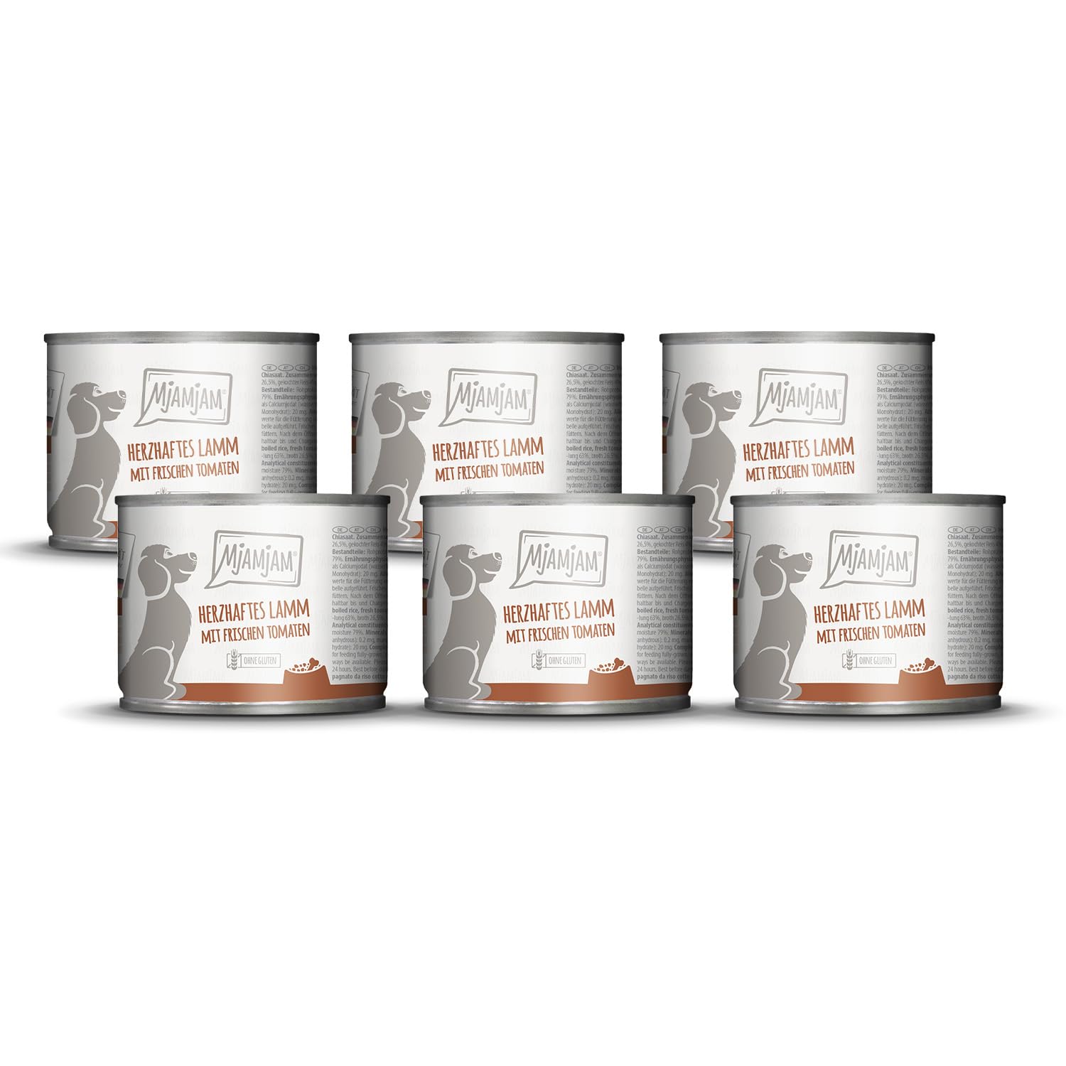 mjamjam-leckere-mahlzeiten-hundenassfutter-lamm-an-reis-mit-tomaten-6-x-200g image 1