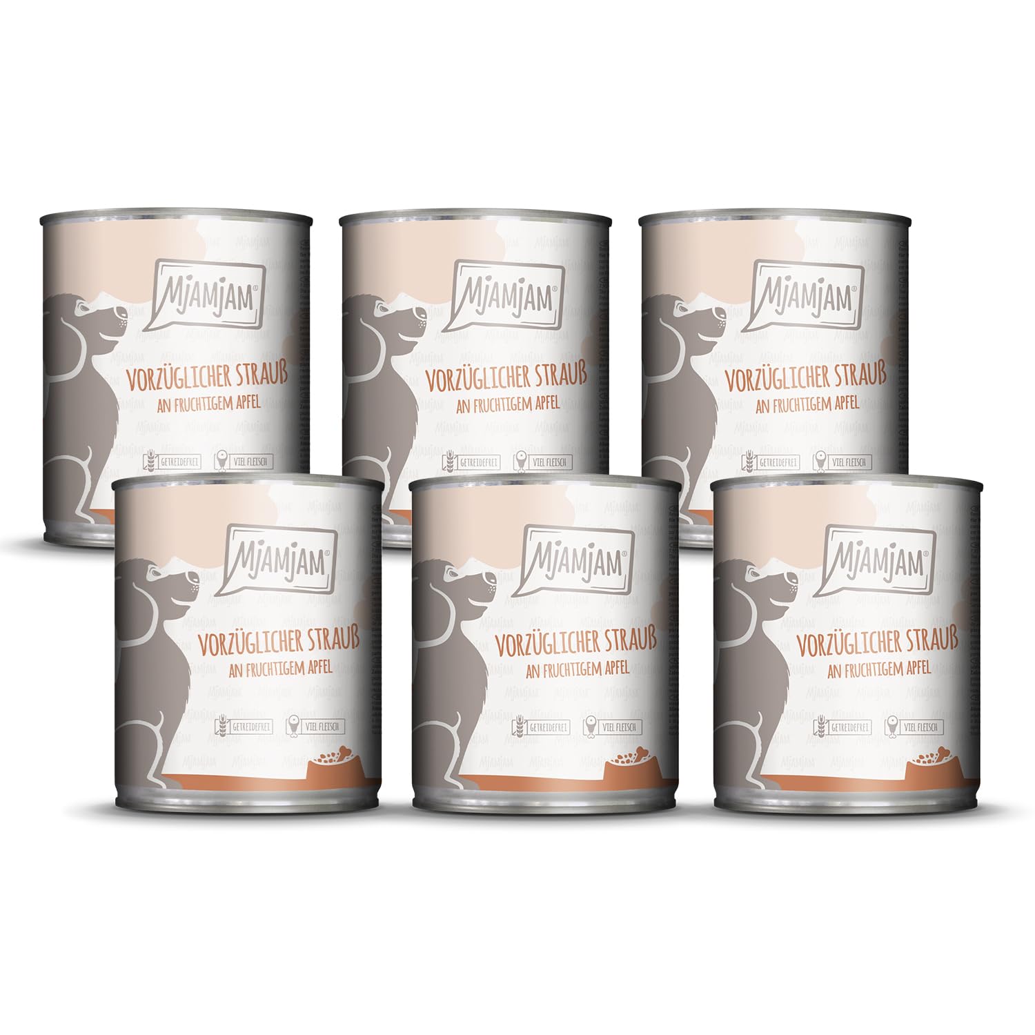mjamjam-premium-nassfutter-f-r-hunde-strau-mit-apfel-6-x-200-g-1-2-kg-getreidefr image 7