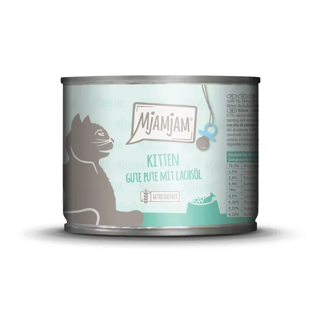 mjamjam-premium-nassfutter-f-r-katzen-kitten-gute-pute-mit-lachs-l-200-g image 1