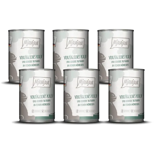 mjamjam-leckere-mahlzeiten-premium-nassfutter-f-r-katzen-kalb-truthahn-an-m-hrch image 1