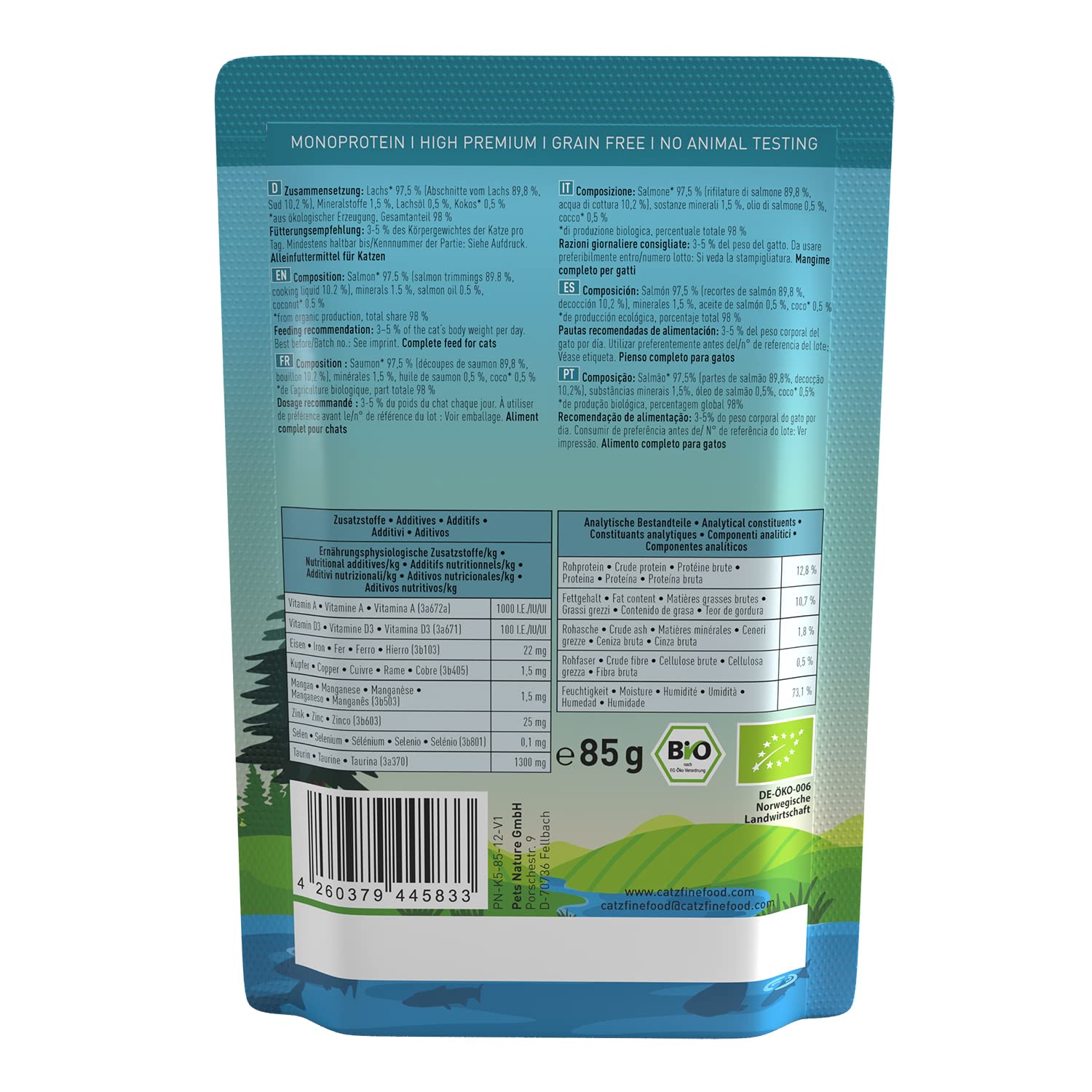 catz-finefood-bio-katzenfutter-lachs-n-513-nassfutter-12-x-85-g image 3