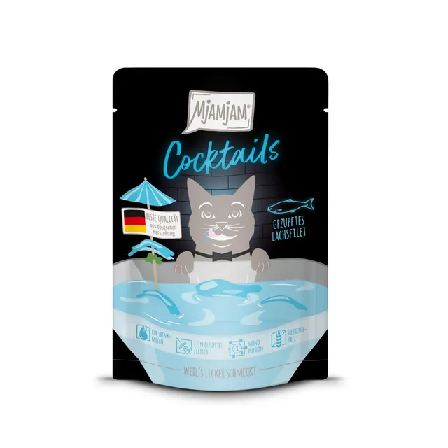 mjamjam-cocktails-drink-f-r-katzen-gezupftes-lachsfilet-40g-getreidefrei image 1