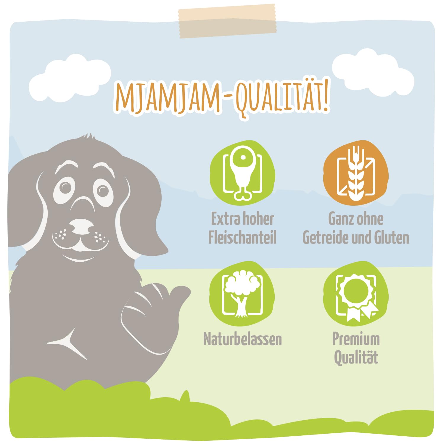 mjamjam-premium-nassfutter-f-r-hunde-huhn-mit-ente-m-hrchen-hirse-6er-pack-6-x-8 image 5