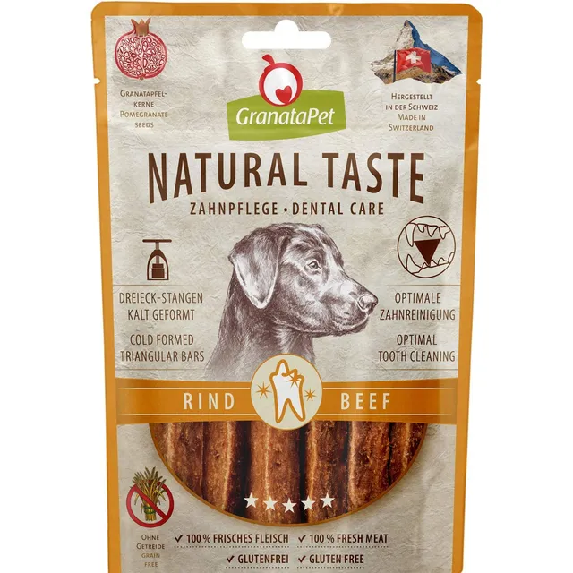 granatapet-natural-taste-edler-snack-rind-zahnpflege-hund-70g image 1