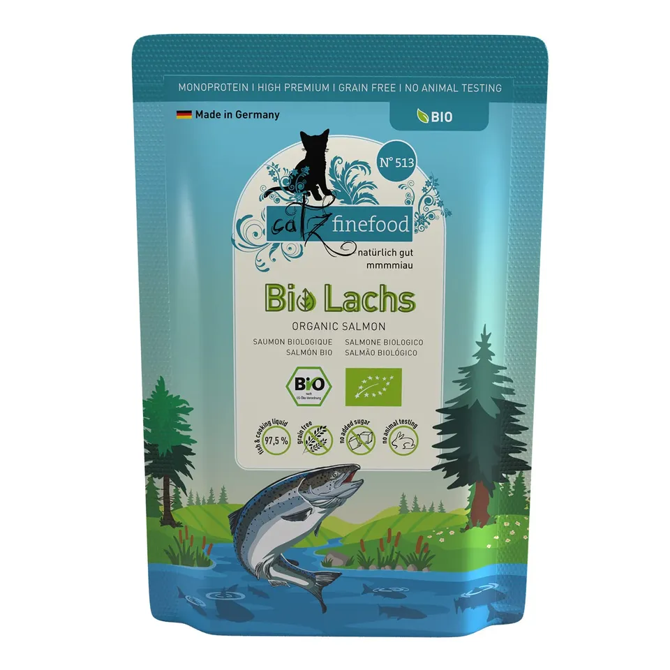 catz-finefood-bio-katzenfutter-lachs-n-513-nassfutter-12-x-85-g image 1
