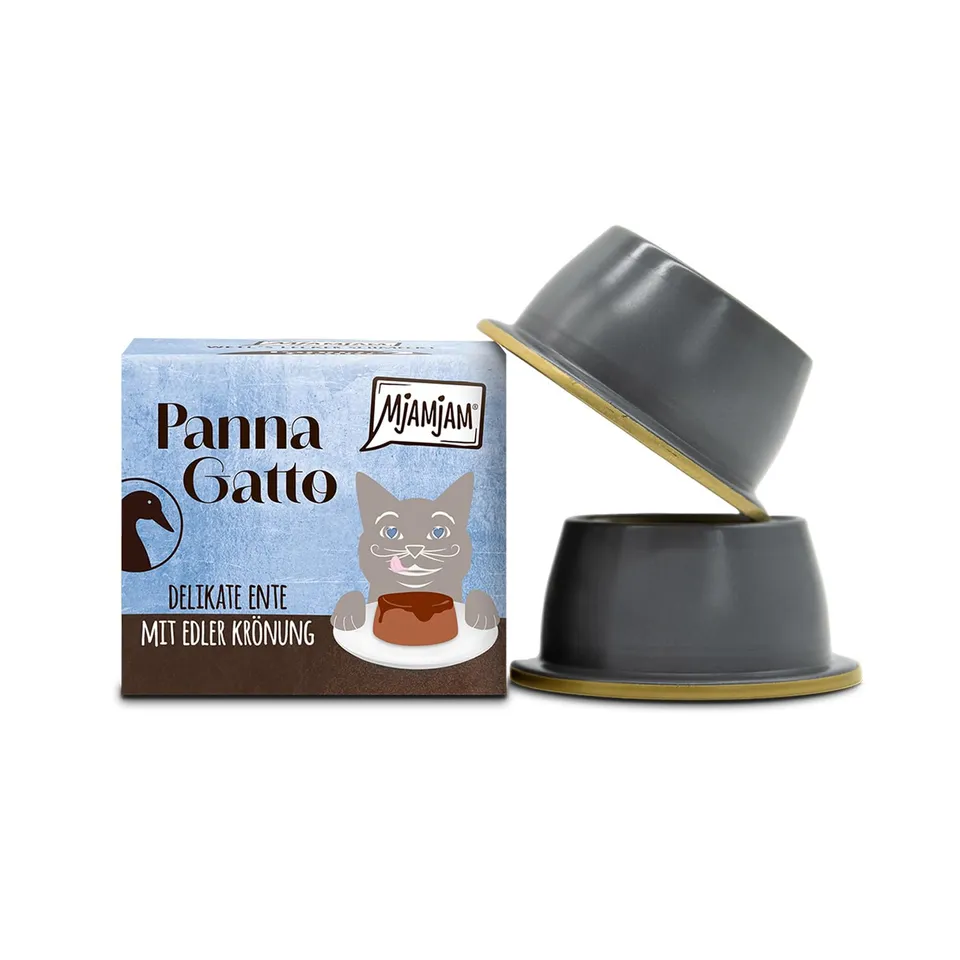mjamjam-panna-gatto-nassfutter-f-r-katzen-ente-mit-kr-nung-2-x-80g-getreidefrei image 1