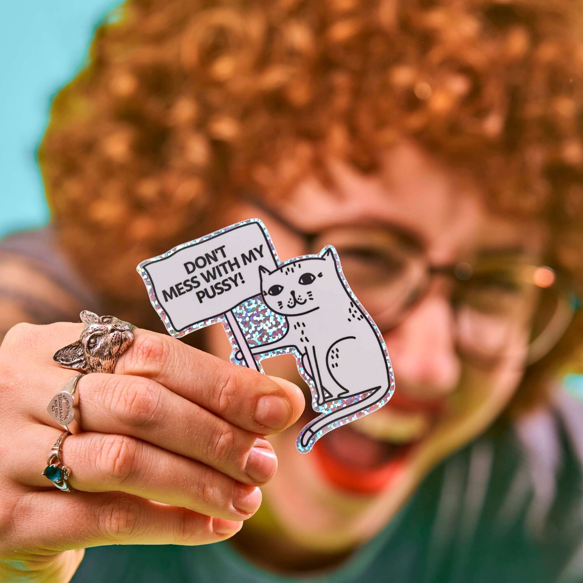 strayz-katzen-sticker-don-t-mess-with-my-pussy-miez-merch-sticker image 2