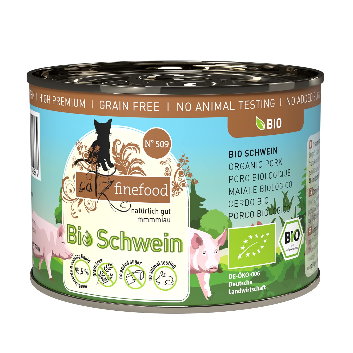 catz-finefood-bio-katzenfutter-schwein-n-509-nassfutter-6-x-200-g image 1