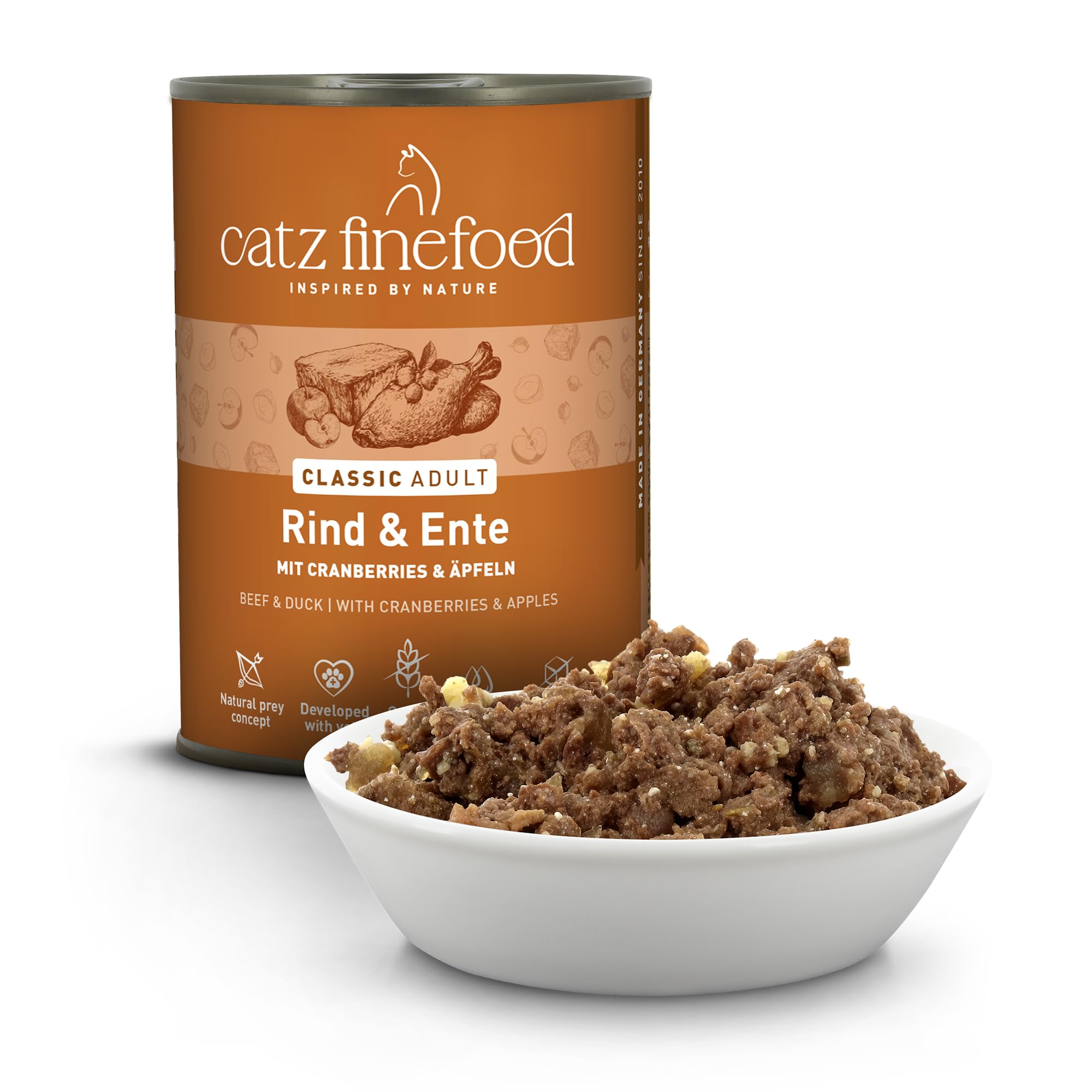 catz-finefood-n-23-rind-ente-katzen-nassfutter-6-x-400-g-mit-cranberries image 2