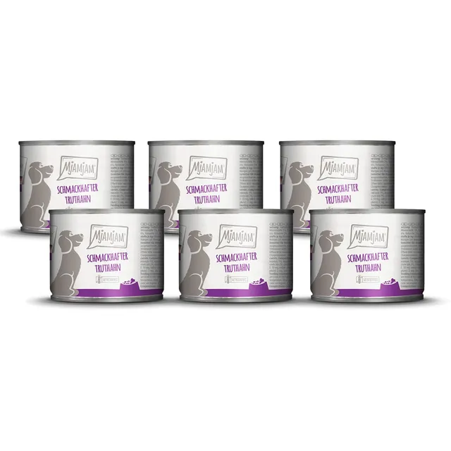mjamjam-premium-nassfutter-f-r-hunde-truthahn-an-m-hrchen-6-x-200-g-getreidefrei image 1