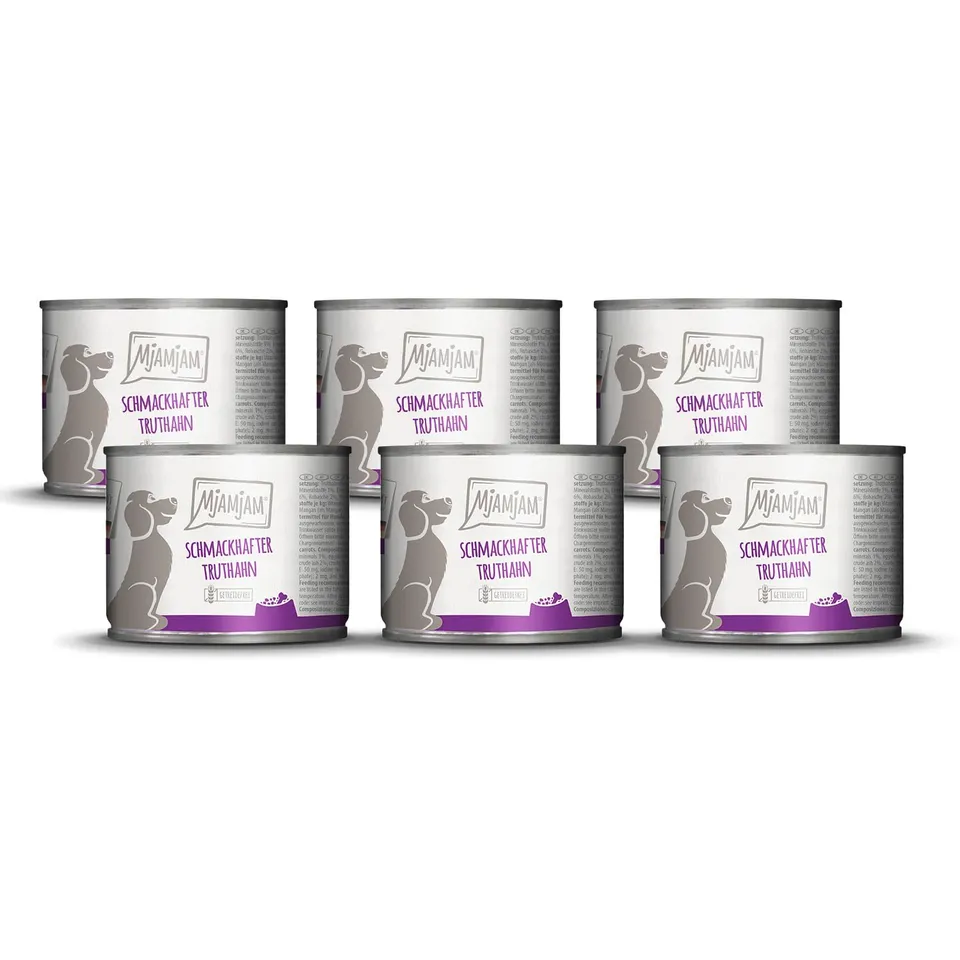 mjamjam-premium-nassfutter-f-r-hunde-truthahn-an-m-hrchen-6-x-200-g-getreidefrei image 1