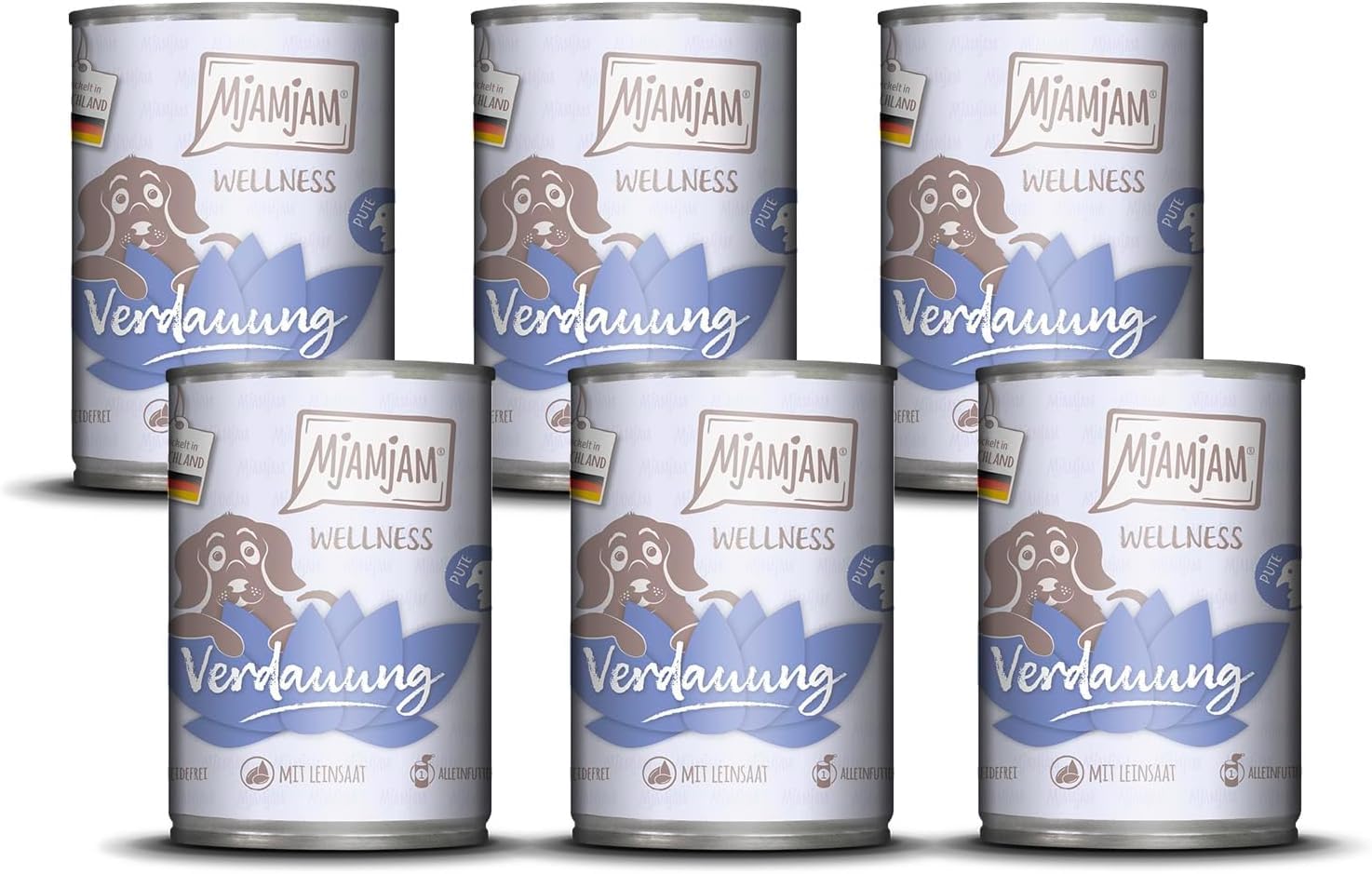 mjamjam-wellness-verdauung-premium-nassfutter-f-r-hunde-pute-6-x-400-g image 1