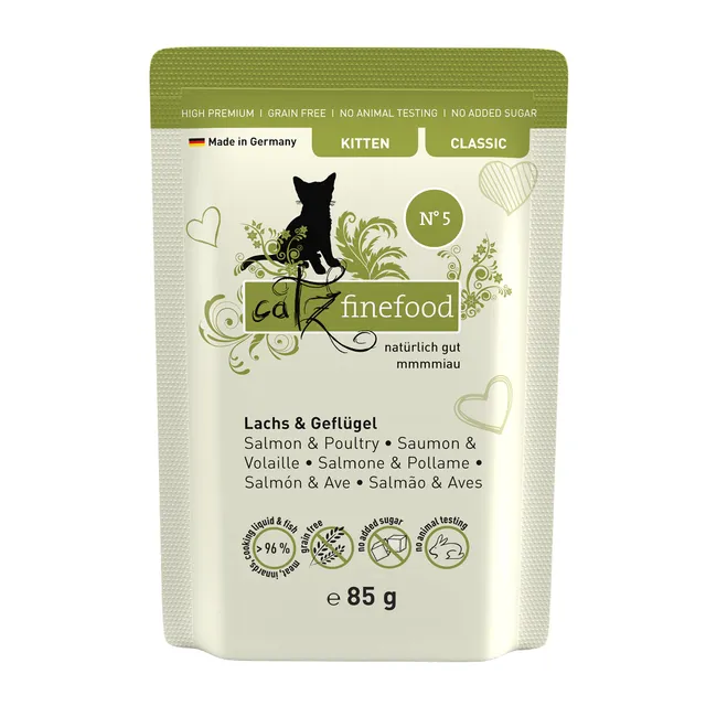 catz-finefood-kitten-n-5-lachs-gefl-gel-katzen-nassfutter-16x85g image 1