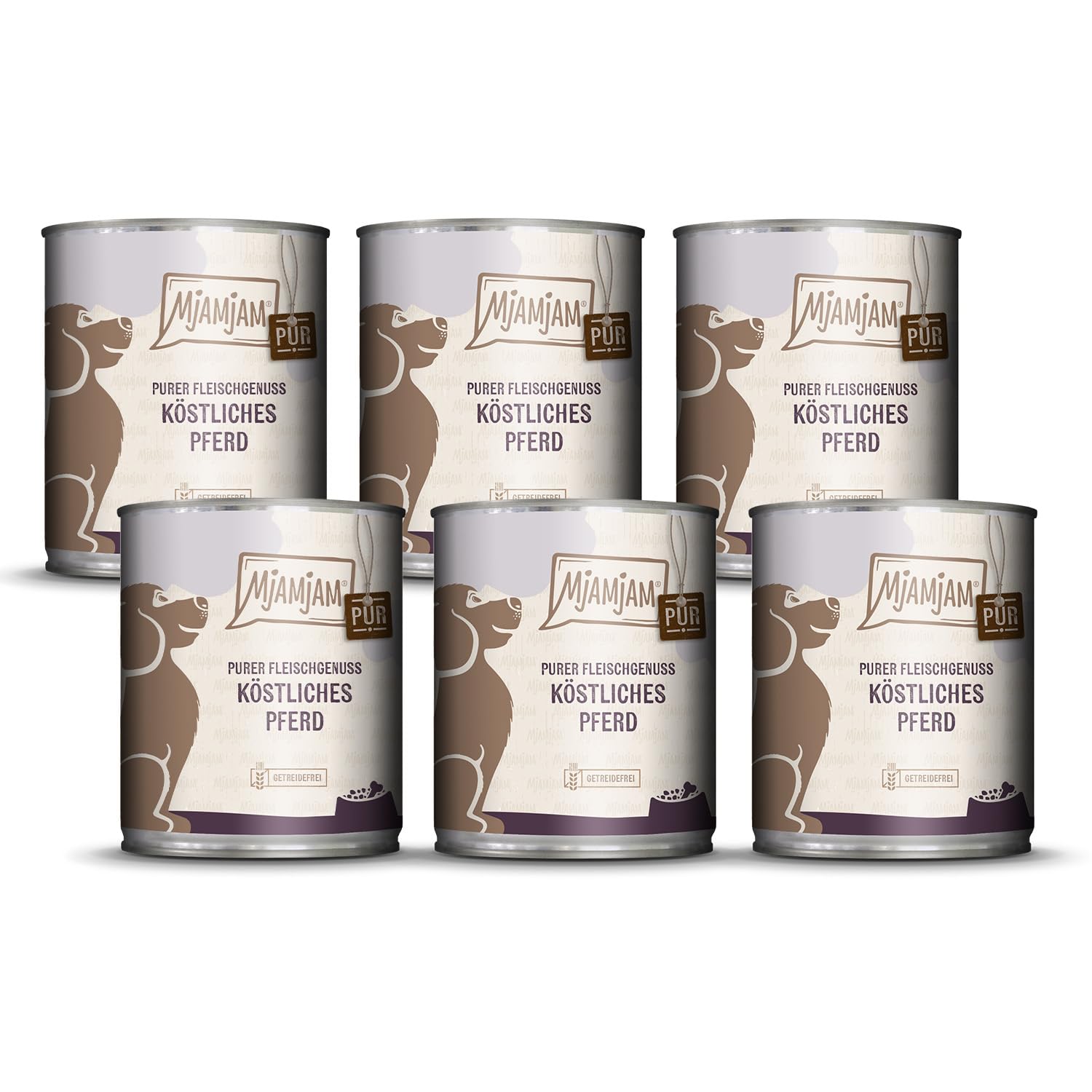 mjamjam-purer-fleischgenuss-pferd-pur-hundenassfutter-getreidefrei-6-x-800g image 1