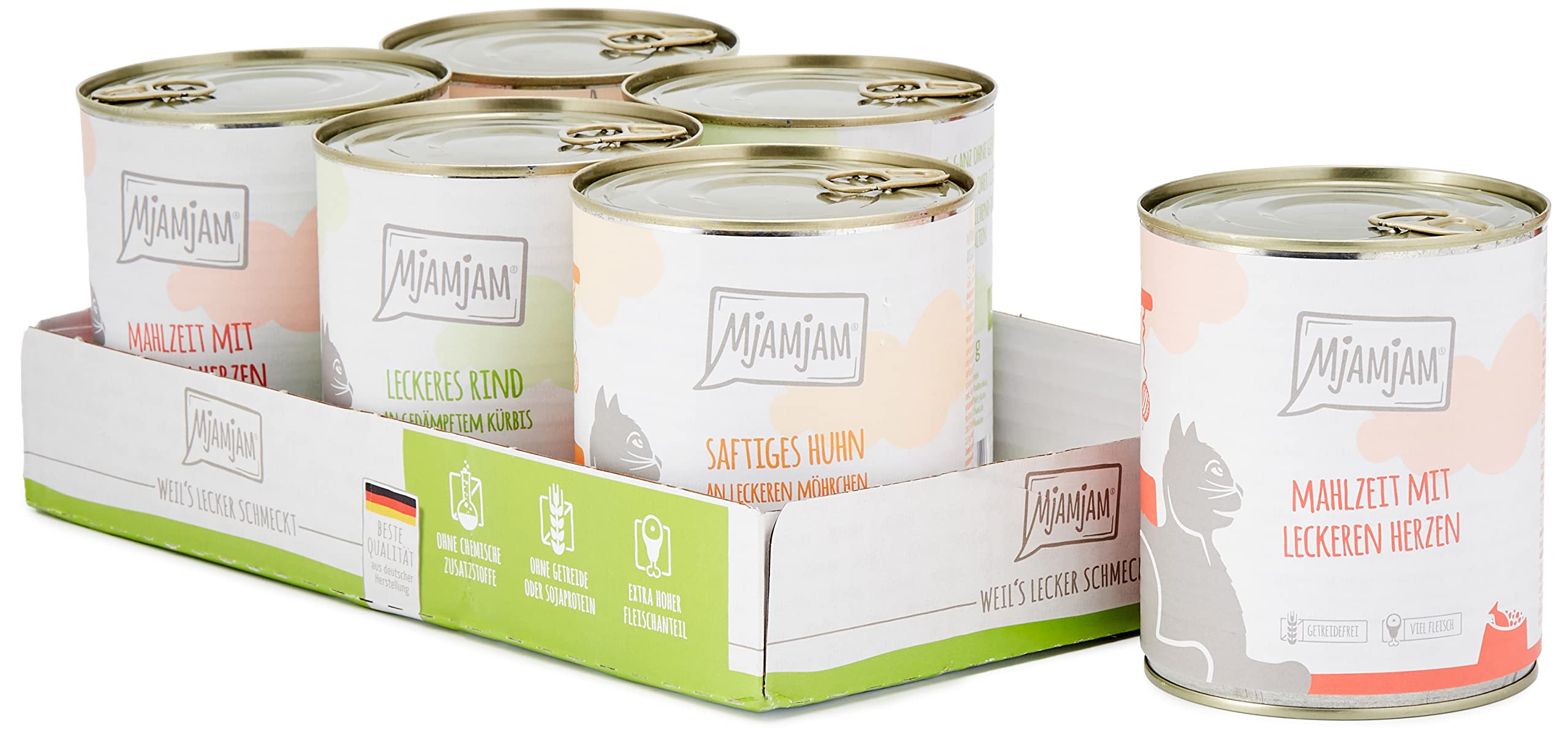 mjamjam-mixpaket-i-huhn-rind-herzen-nassfutter-katze-6-x-800-g image 1