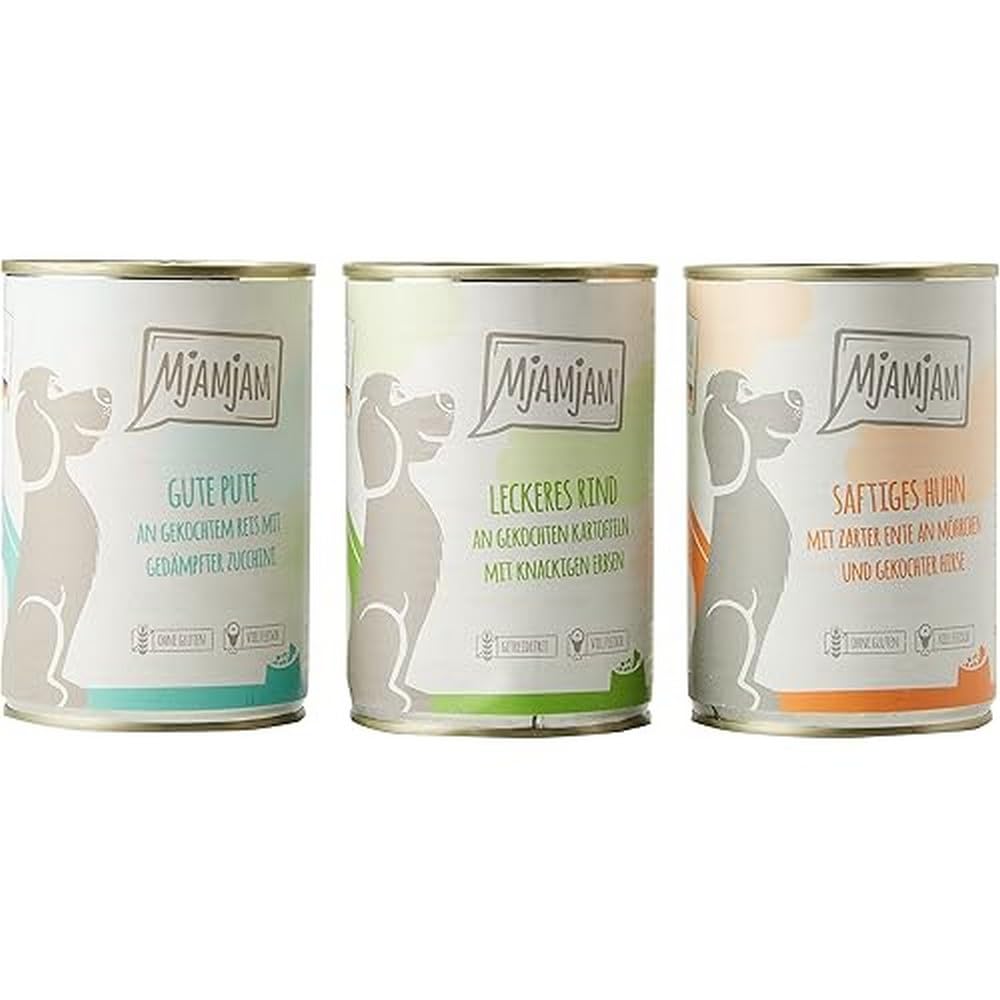 mjamjam-mixpaket-i-premium-hundenassfutter-6-x-400-g-huhn-ente-rind-pute image 1