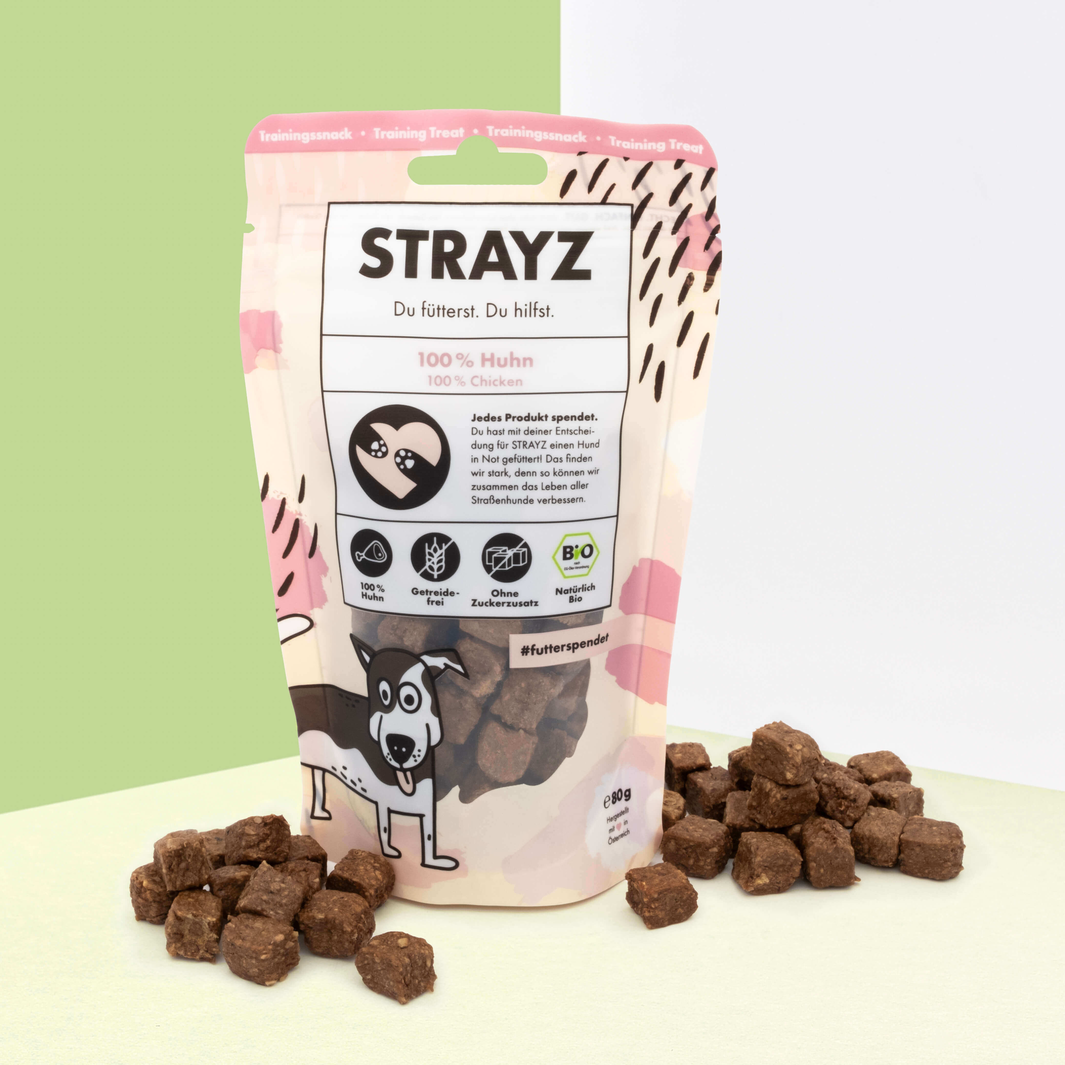 strayz-hundeleckerli-100-bio-huhn-getreidefreie-trainings-snacks image 1