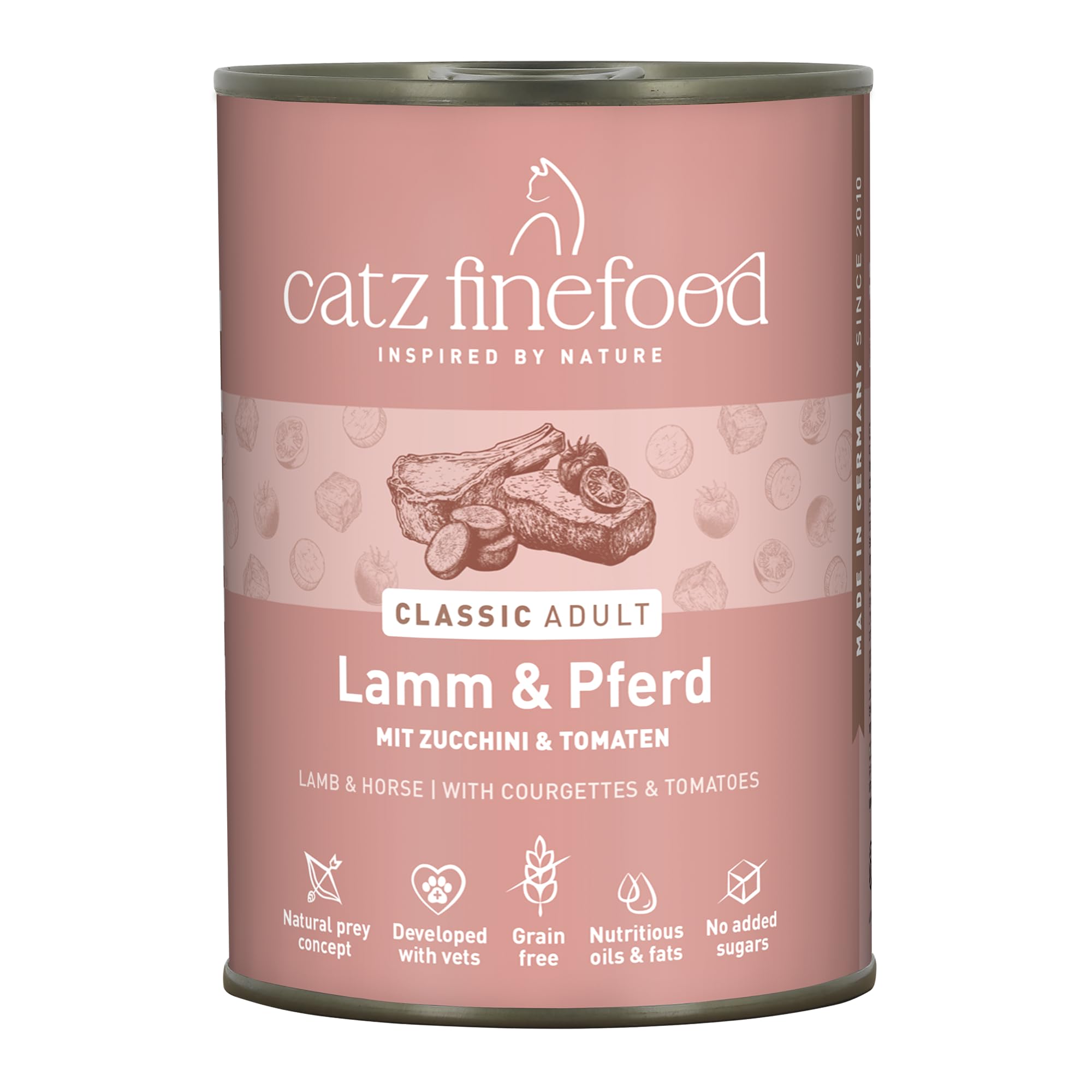catz-finefood-n-19-lamm-pferd-katzen-nassfutter-6-x-400-g-mit-zucchini image 1