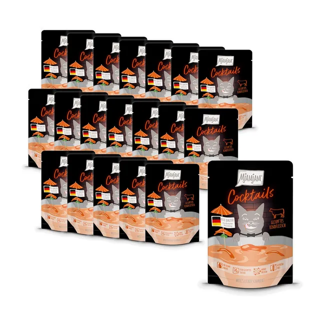 mjamjam-cocktails-gezupftes-rindfleisch-drink-f-r-katzen-20er-pack image 1