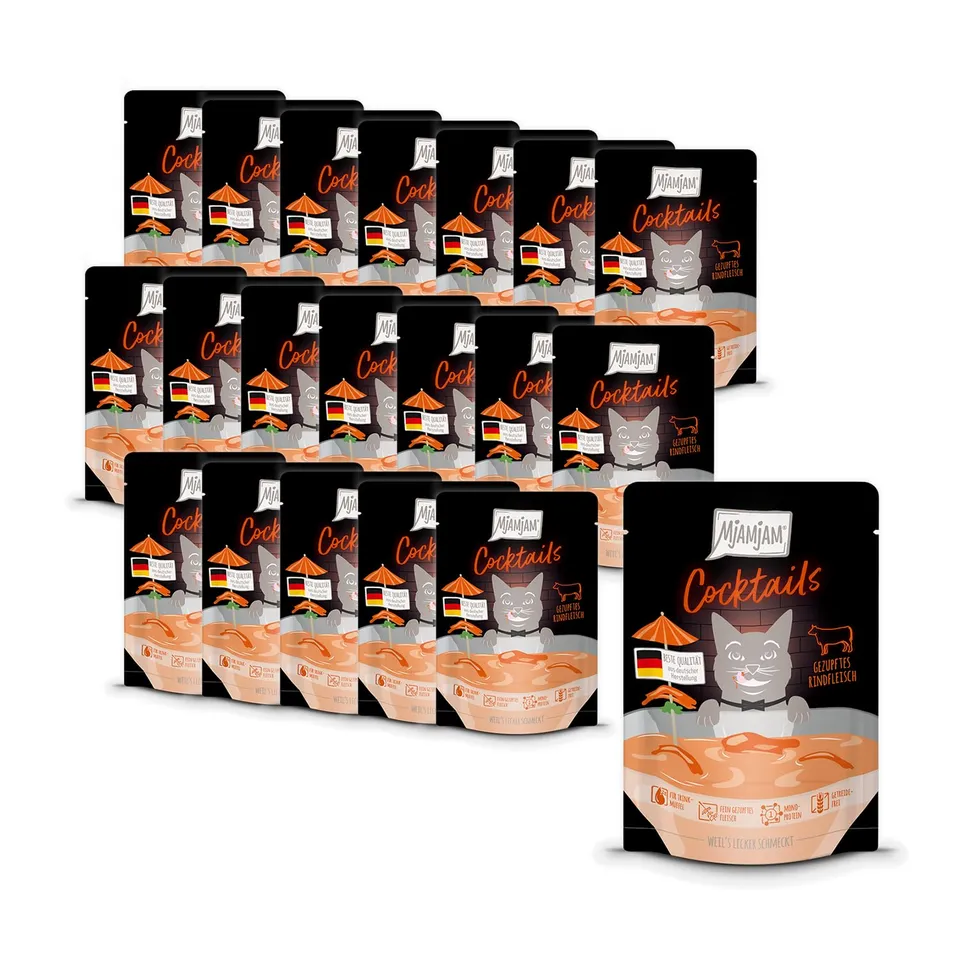mjamjam-cocktails-gezupftes-rindfleisch-drink-f-r-katzen-20er-pack image 1
