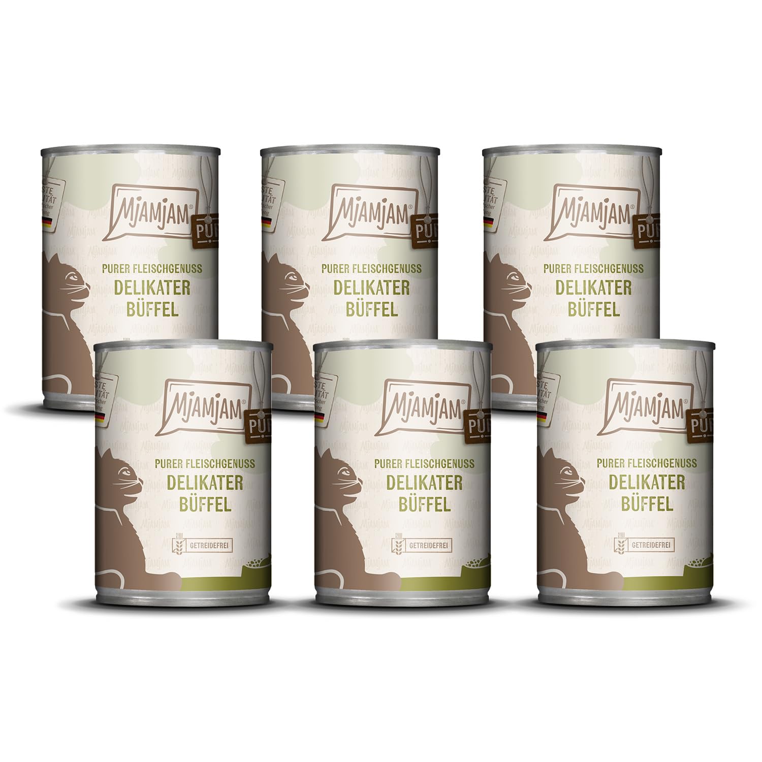 mjamjam-purer-fleischgenuss-premium-nassfutter-f-r-katzen-b-ffel-pur-6-x-400g image 1