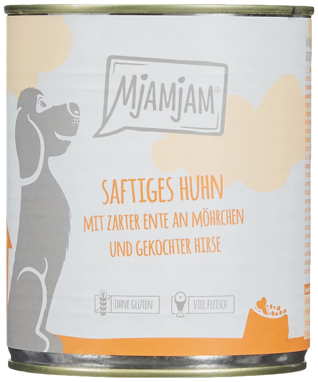 mjamjam-premium-nassfutter-f-r-hunde-huhn-mit-ente-m-hrchen-hirse-6er-pack-6-x-8 image 4