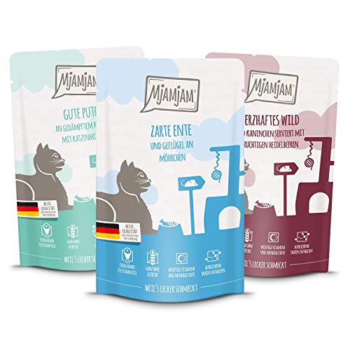 mjamjam-premium-katzen-nassfutter-mixpaket-ii-wild-pute-ente-12-x-125g image 8