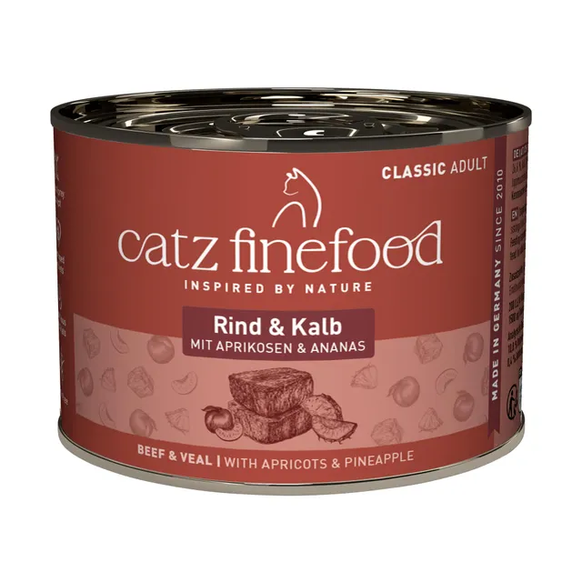 catz-finefood-classic-adult-katzen-nassfutter-rind-kalb-6-x-200g-dose image 1