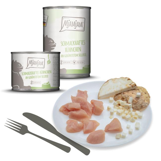 mjamjam-premium-nassfutter-f-r-katzen-h-hnchen-an-sellerie-6-x-100-g image 2